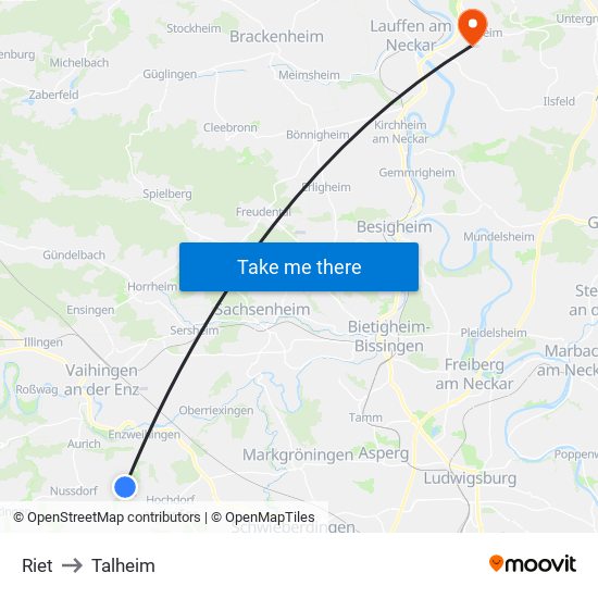 Riet to Talheim map