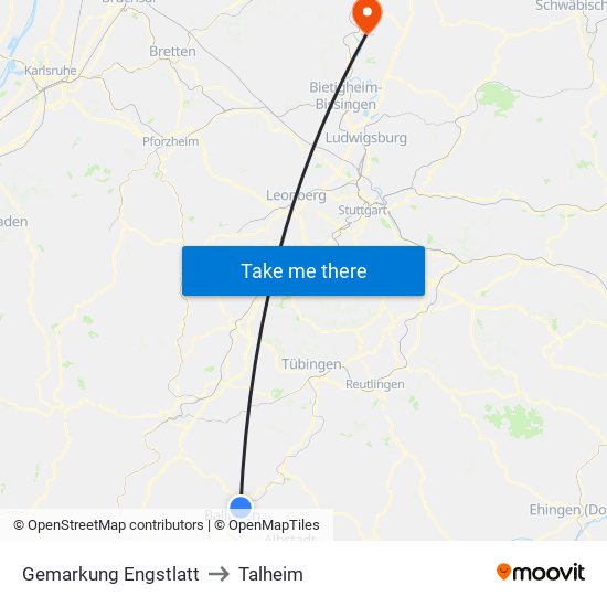 Gemarkung Engstlatt to Talheim map