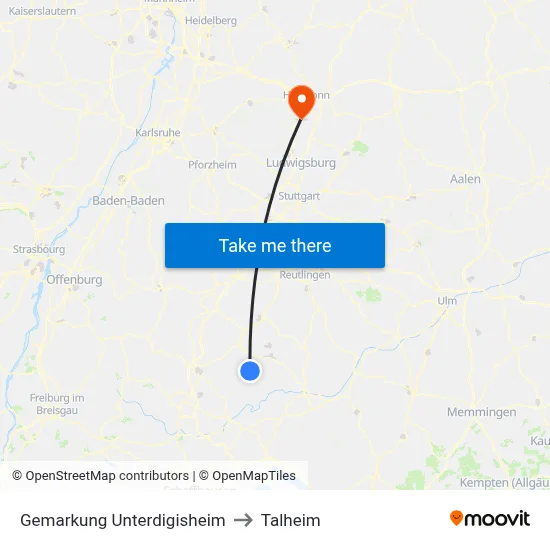 Gemarkung Unterdigisheim to Talheim map