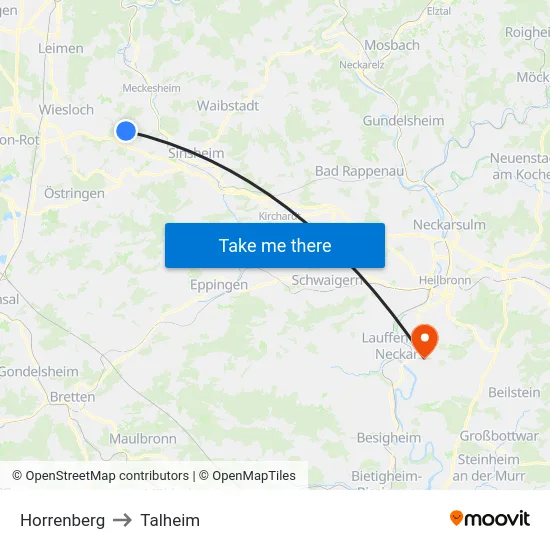 Horrenberg to Talheim map