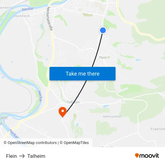 Flein to Talheim map