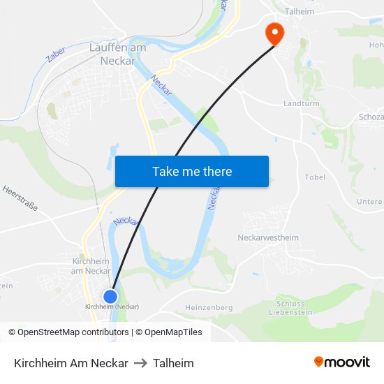 Kirchheim Am Neckar to Talheim map