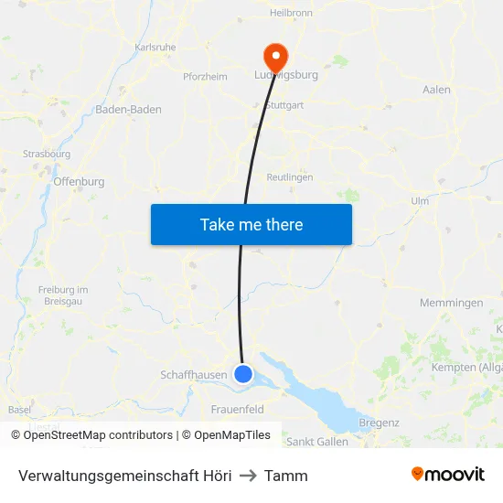 Verwaltungsgemeinschaft Höri to Tamm map