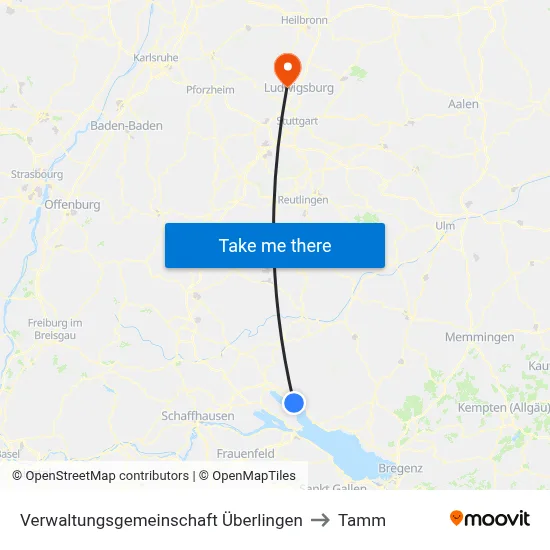 Verwaltungsgemeinschaft Überlingen to Tamm map