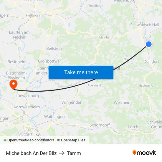 Michelbach An Der Bilz to Tamm map
