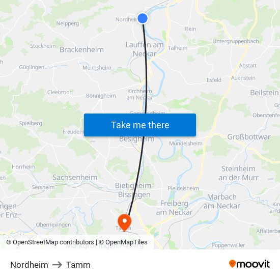 Nordheim to Tamm map