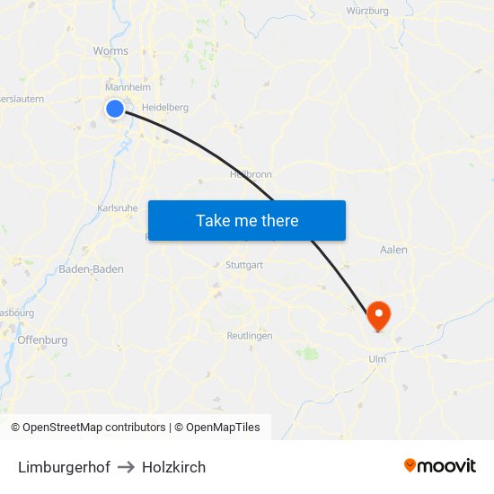 Limburgerhof to Holzkirch map