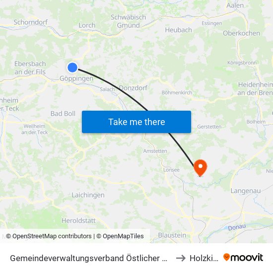 Gemeindeverwaltungsverband Östlicher Schurwald to Holzkirch map
