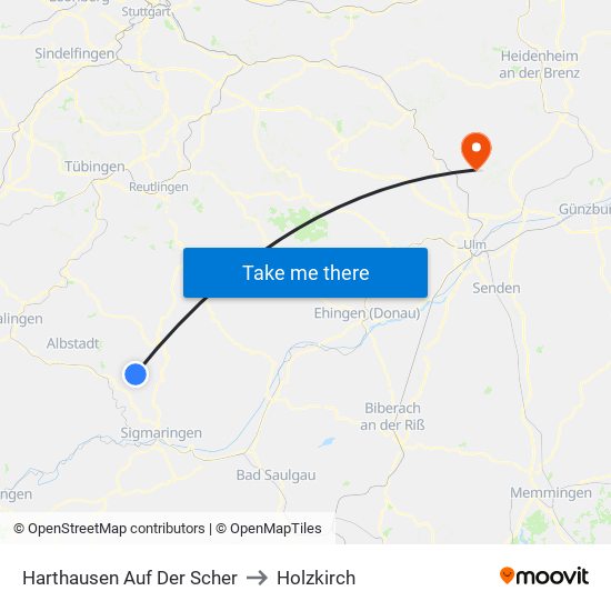 Harthausen Auf Der Scher to Holzkirch map