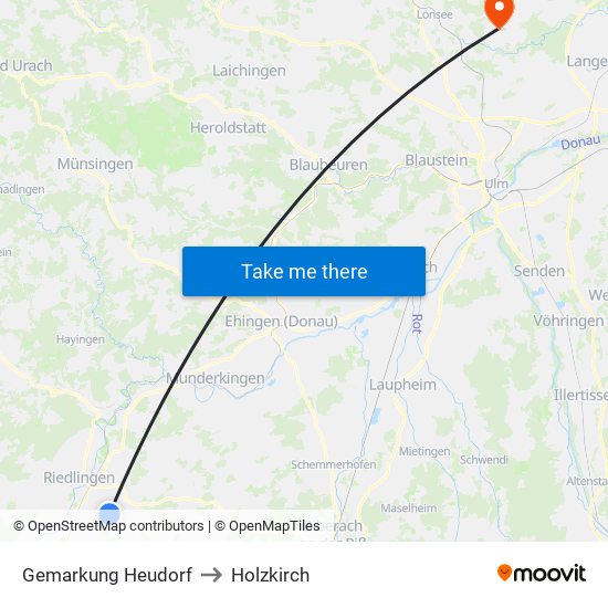 Gemarkung Heudorf to Holzkirch map