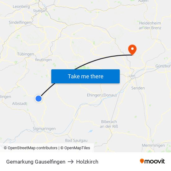 Gemarkung Gauselfingen to Holzkirch map