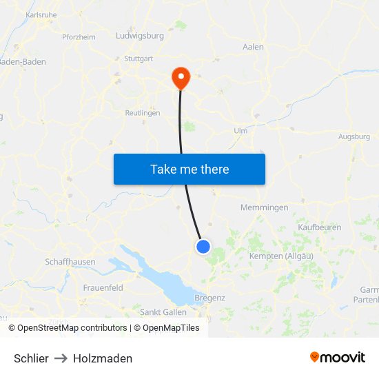 Schlier to Holzmaden map