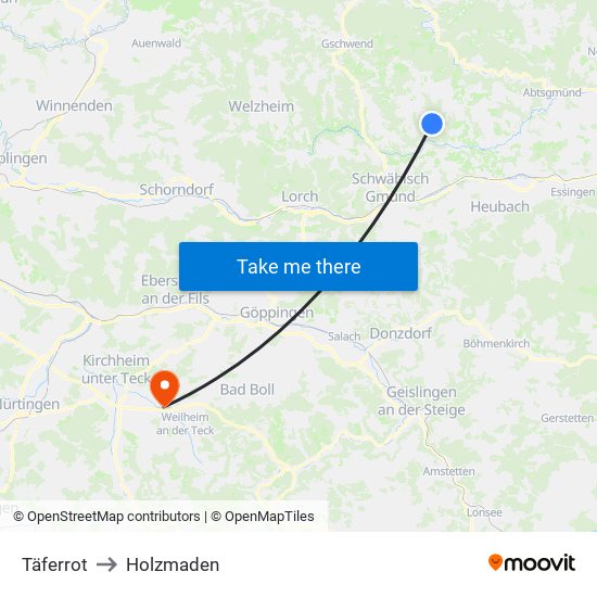 Täferrot to Holzmaden map