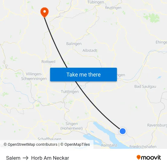Salem to Horb Am Neckar map