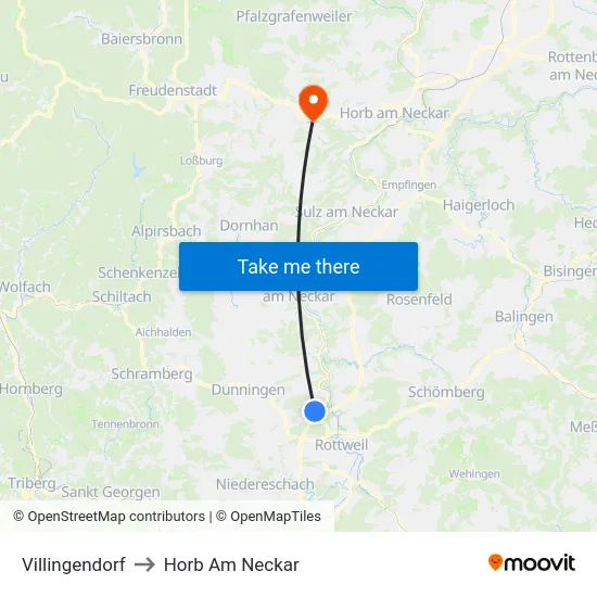 Villingendorf to Horb Am Neckar map