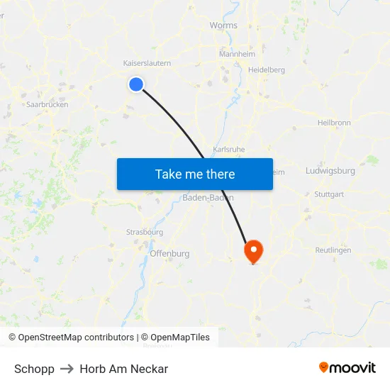 Schopp to Horb Am Neckar map