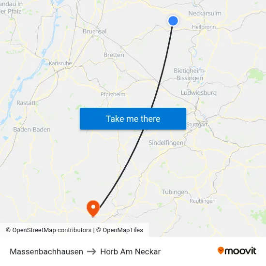 Massenbachhausen to Horb Am Neckar map