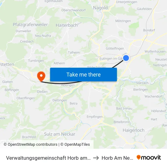 Verwaltungsgemeinschaft Horb am Neckar to Horb Am Neckar map