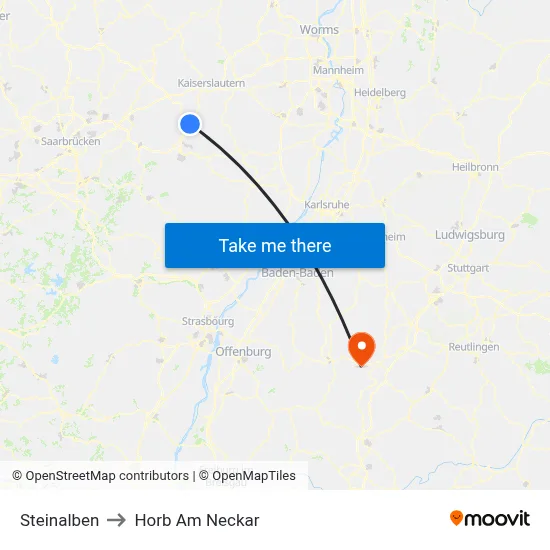 Steinalben to Horb Am Neckar map