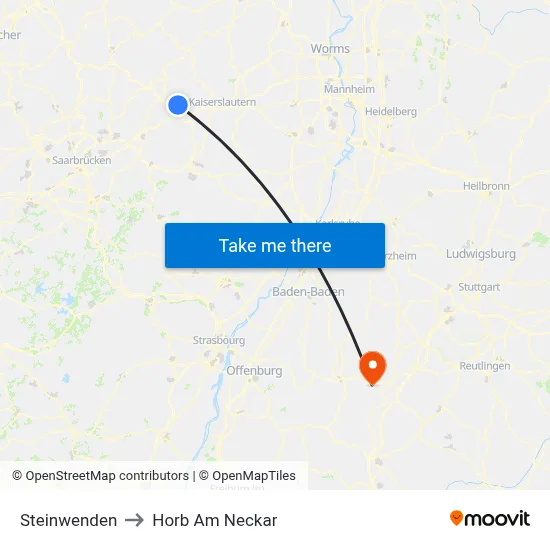 Steinwenden to Horb Am Neckar map