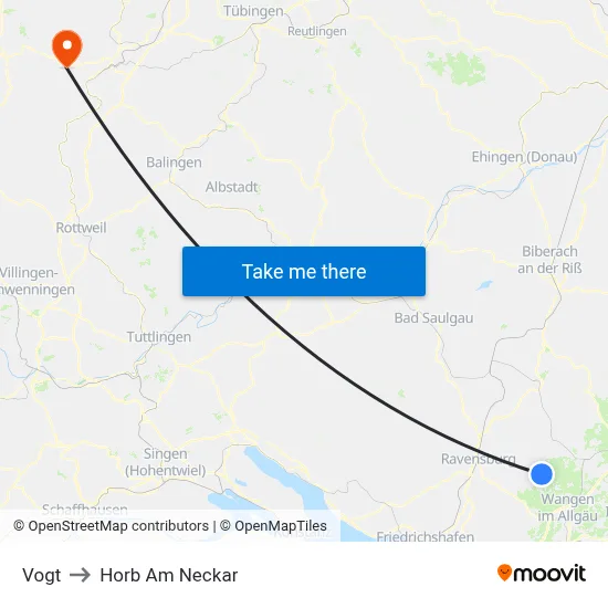 Vogt to Horb Am Neckar map