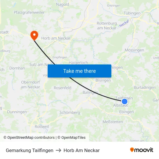 Gemarkung Tailfingen to Horb Am Neckar map