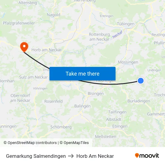 Gemarkung Salmendingen to Horb Am Neckar map