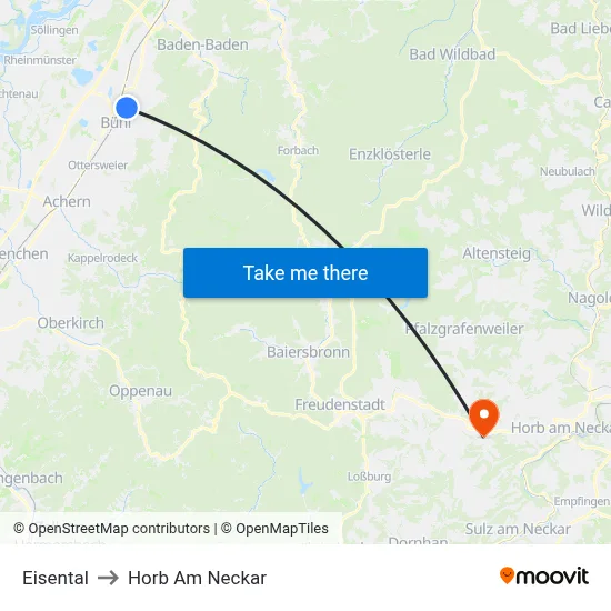 Eisental to Horb Am Neckar map