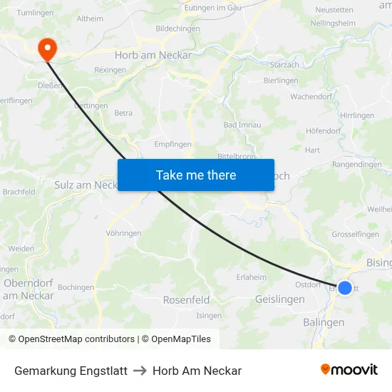 Gemarkung Engstlatt to Horb Am Neckar map