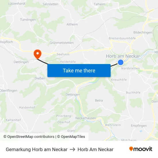 Gemarkung Horb am Neckar to Horb Am Neckar map