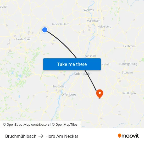 Bruchmühlbach to Horb Am Neckar map