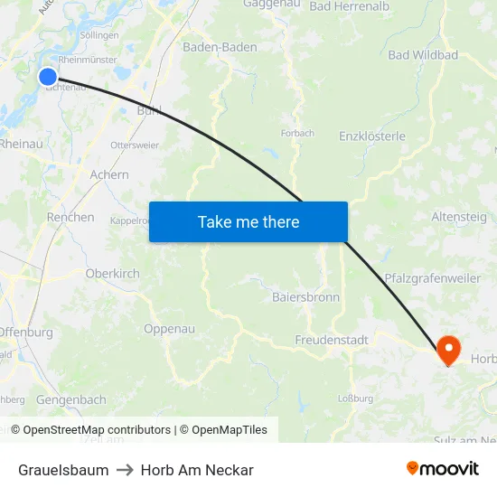 Grauelsbaum to Horb Am Neckar map