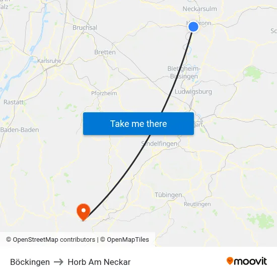 Böckingen to Horb Am Neckar map