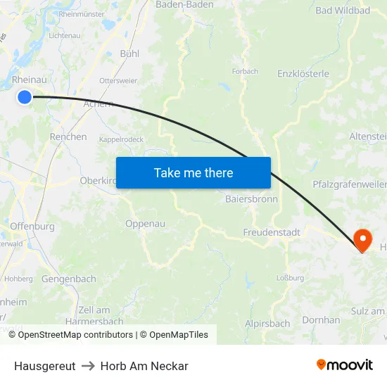 Hausgereut to Horb Am Neckar map