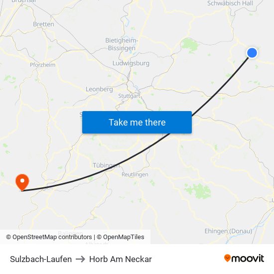 Sulzbach-Laufen to Horb Am Neckar map