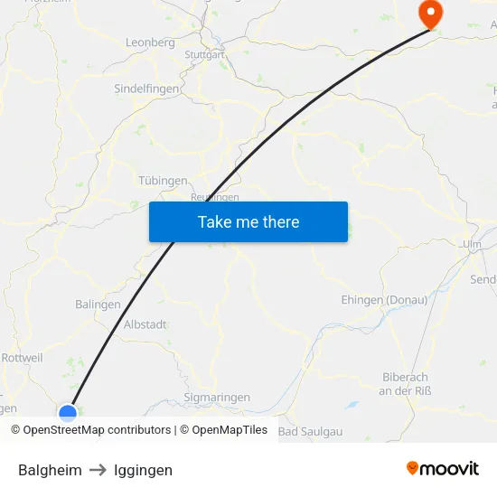 Balgheim to Iggingen map