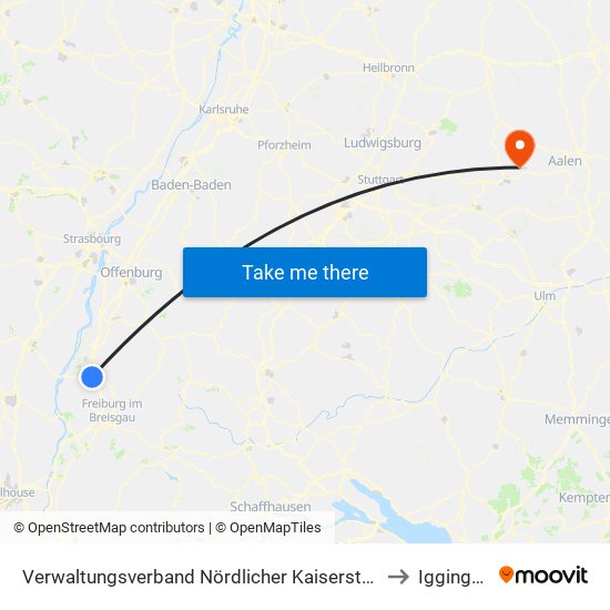 Verwaltungsverband Nördlicher Kaiserstuhl to Iggingen map