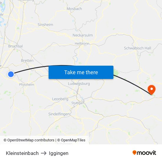 Kleinsteinbach to Iggingen map