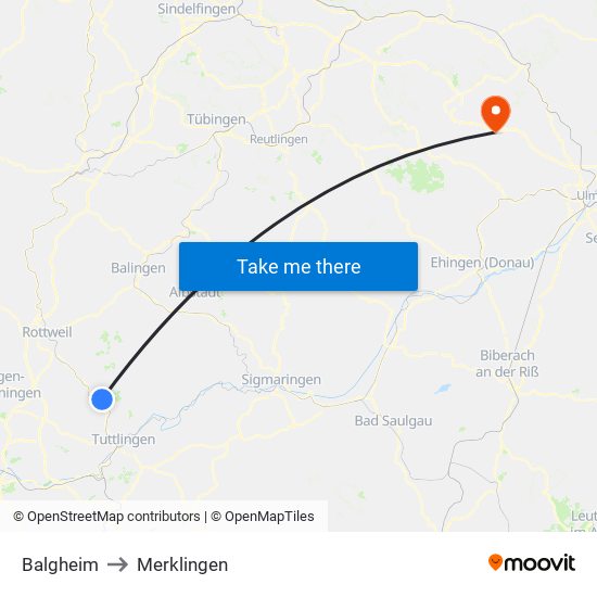 Balgheim to Merklingen map