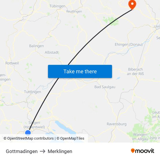 Gottmadingen to Merklingen map