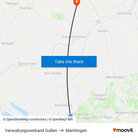 Verwaltungsverband Gullen to Merklingen map