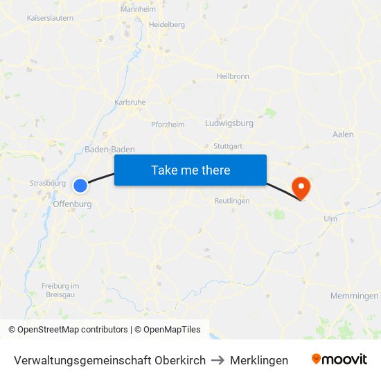 Verwaltungsgemeinschaft Oberkirch to Merklingen map