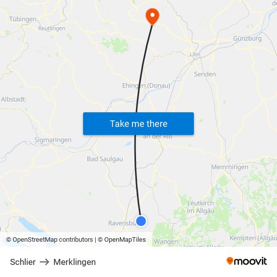 Schlier to Merklingen map