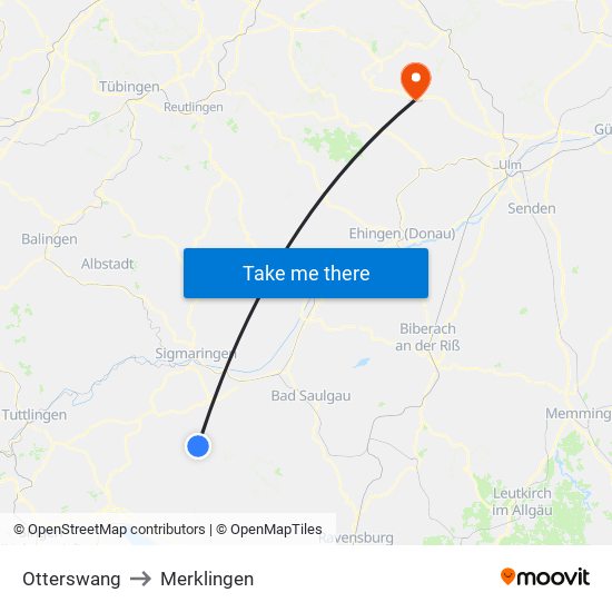 Otterswang to Merklingen map