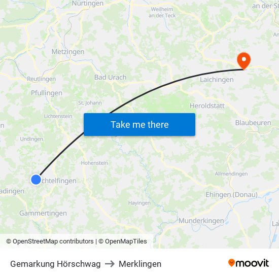 Gemarkung Hörschwag to Merklingen map