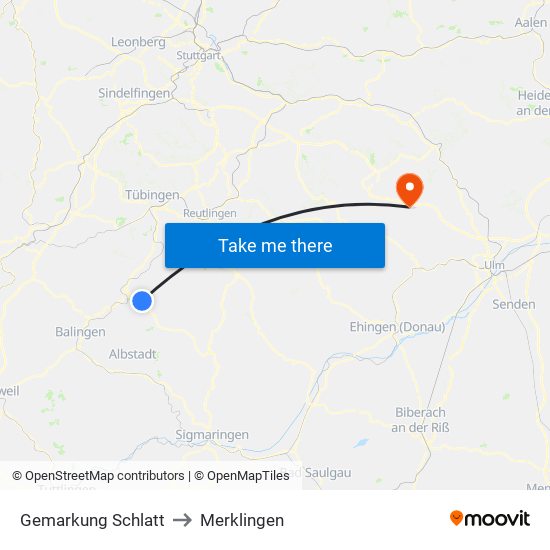 Gemarkung Schlatt to Merklingen map