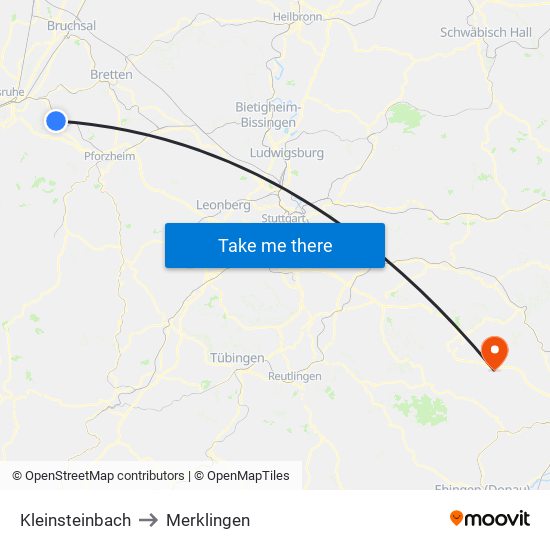 Kleinsteinbach to Merklingen map