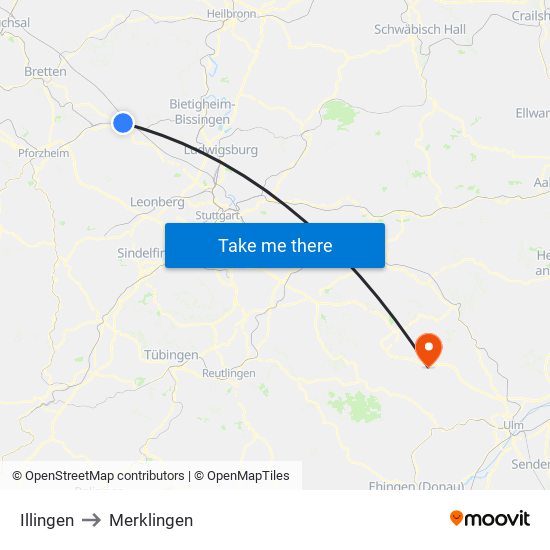 Illingen to Merklingen map