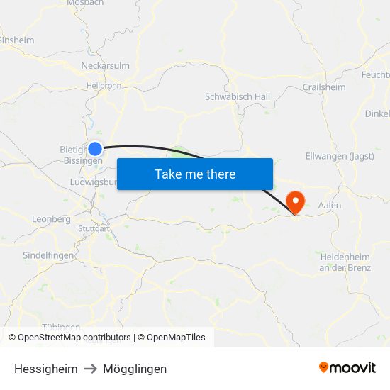 Hessigheim to Mögglingen map