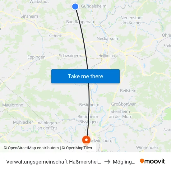 Verwaltungsgemeinschaft Haßmersheim to Möglingen map